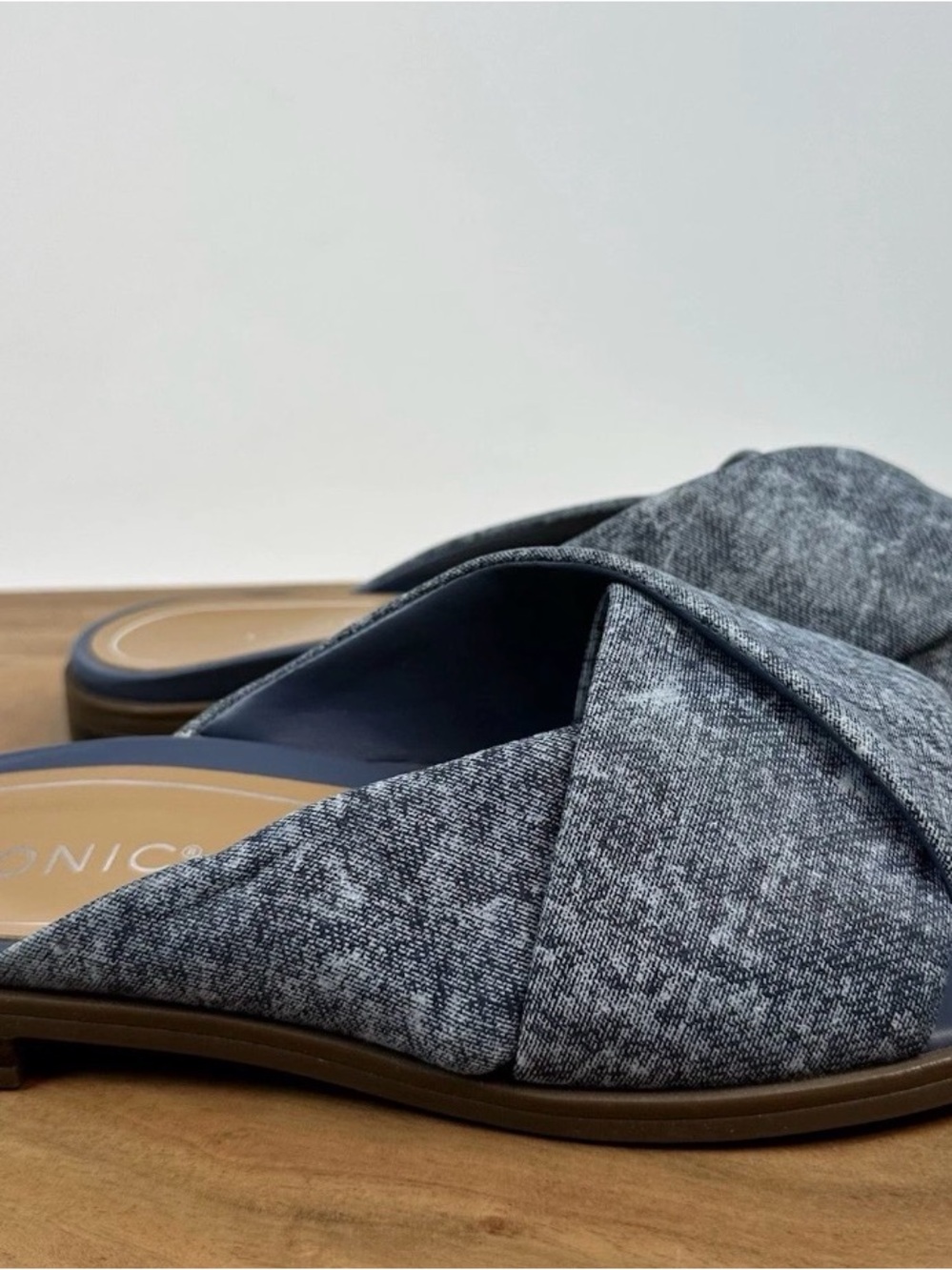 Vionic Blue Slide Mules Cross-Band - Picture 3 of 8